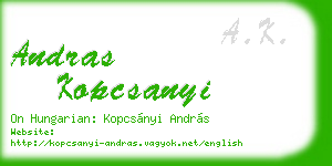andras kopcsanyi business card