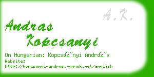 andras kopcsanyi business card